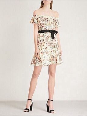Maje Rinora Botanical Off-the-Shoulder Dress